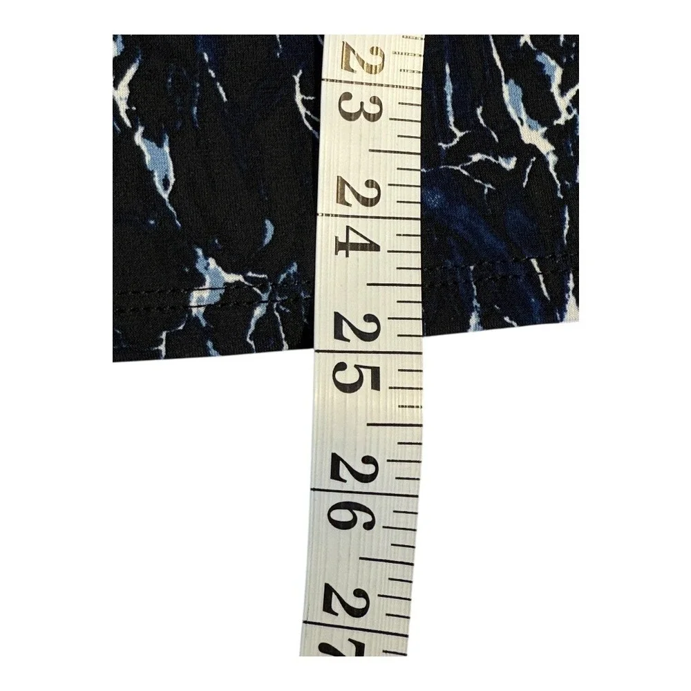 Carmen Marc Valvo Marble Print Top Keyhole Neckline Long‎ Sleeve Top Large - Picture 6 of 7